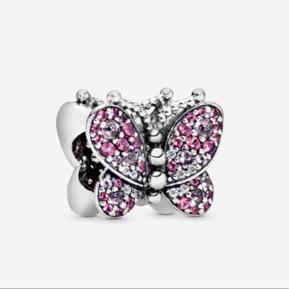 Authentic Pandora Slider Tennis Bracelet w/ 3 Pandora Charms EUC - Picture 3 of 16